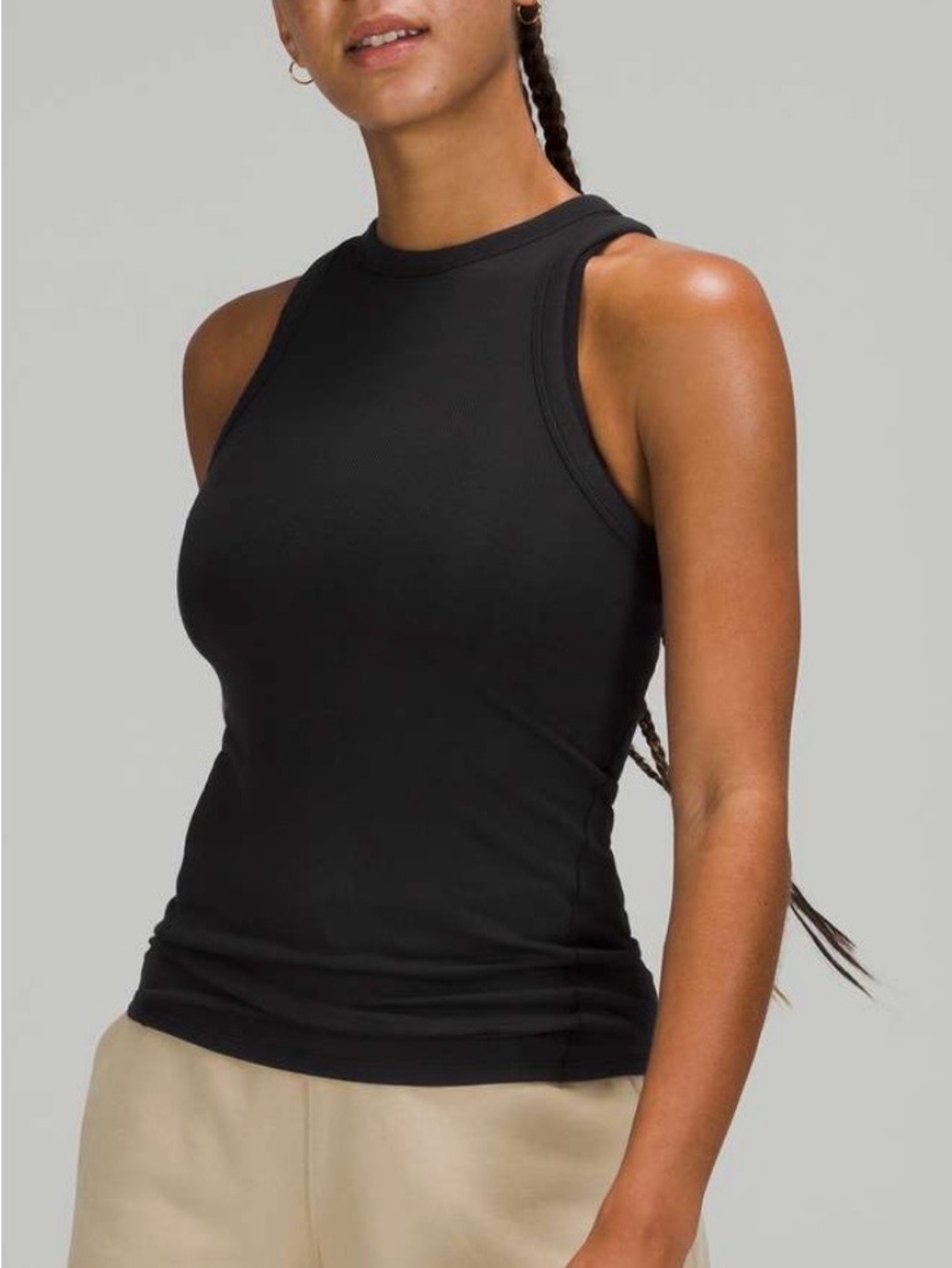 lululemon hold tight athletica Black ribbed Racerback Tank Top